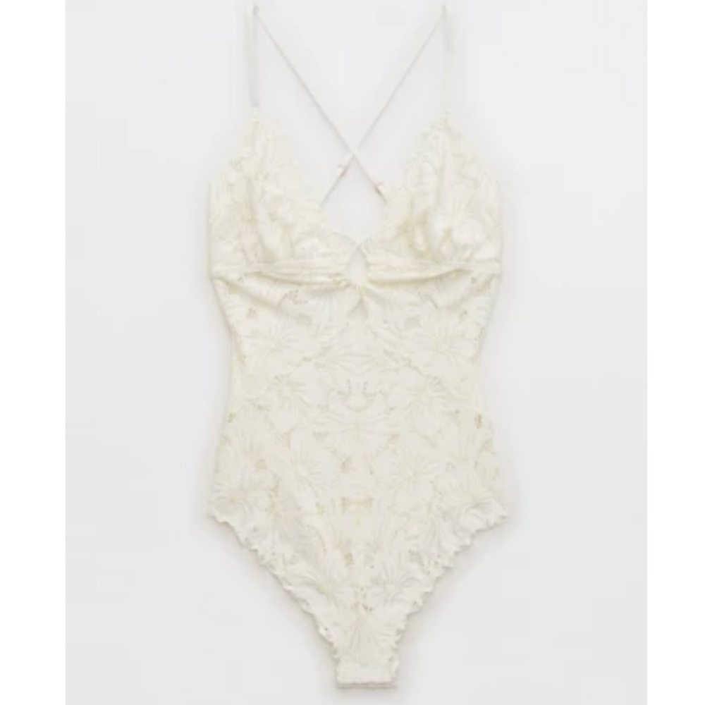 Aerie Lace Bodysuit in Cream